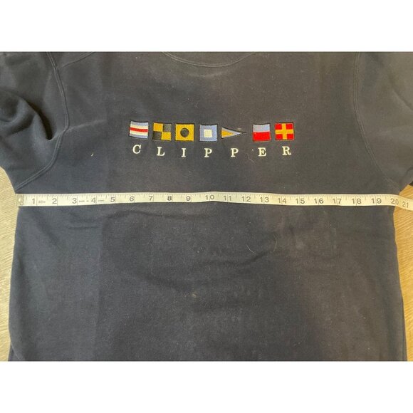 Ouray Navy Signal Flags Clipper Long Sleeve Crew Neck Pullover Sweatshirt Sz XS - Picture 7 of 10